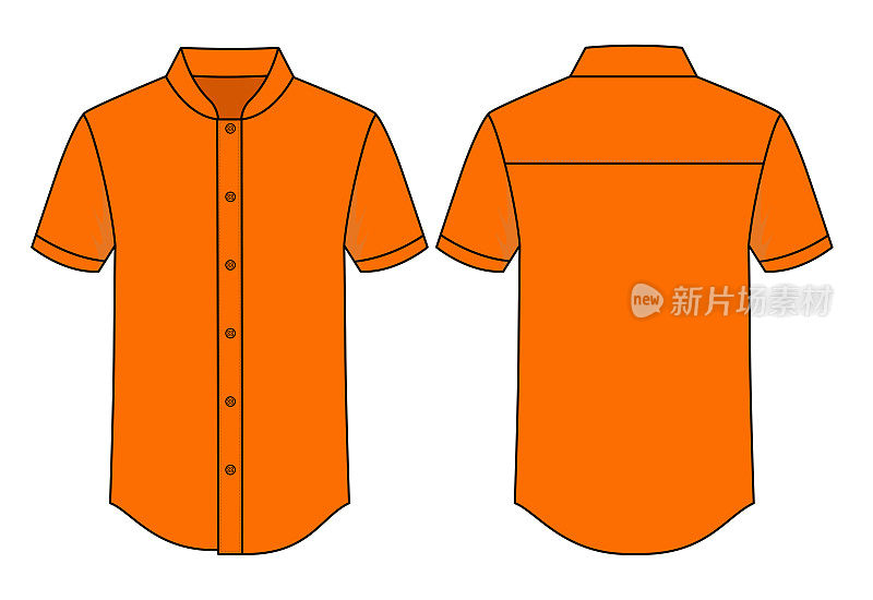 Orange Chef Uniform Shirt Vector For Template